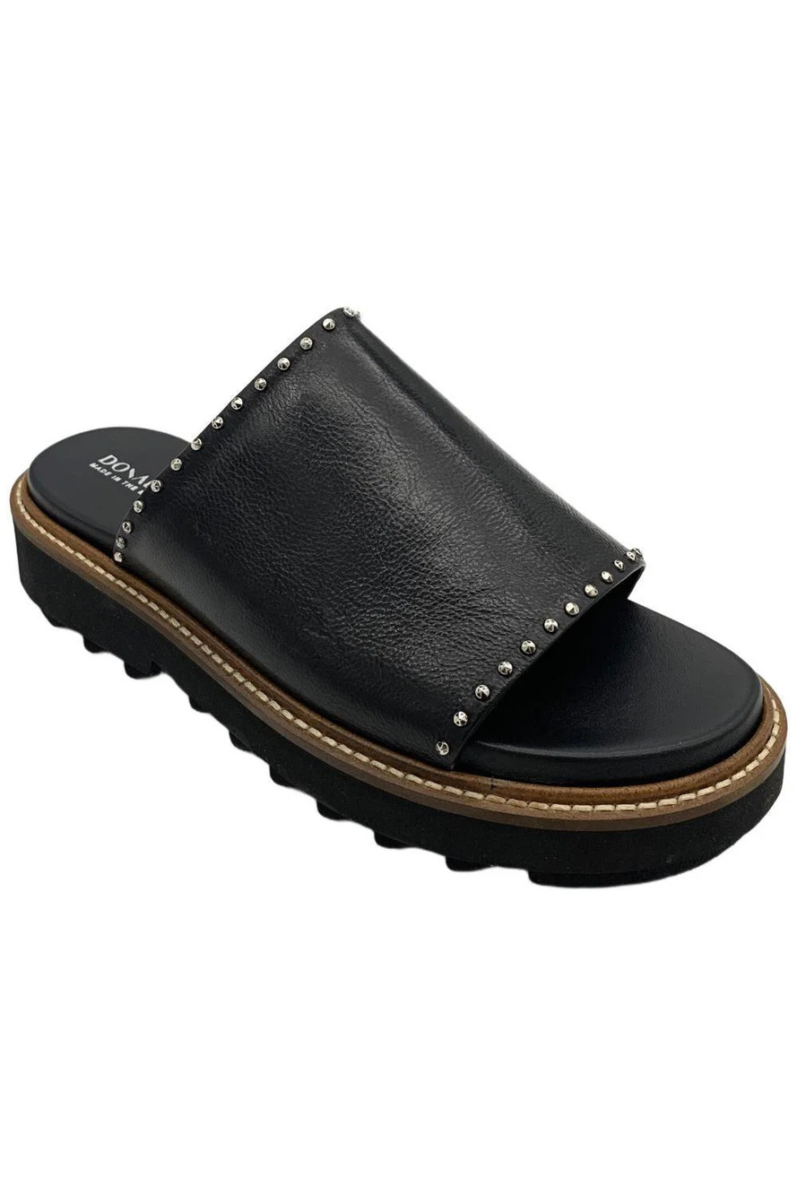Donald Pliner Women's Jubelee Tumbled Nappa Slip On Sandals Black - Medium